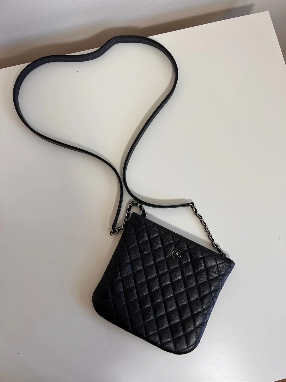 CHANEL Black Quilted Lambskin Crossbody with CC Turn-Lock